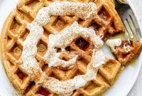 Cinnamon Roll Waffles Recipe with Cream Cheese Glaze