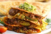 Crispy Chicken Quesadillas Recipe with Melted Cheese