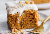 Moist Pumpkin Sheet Cake with Spiced Cream Cheese Frosting