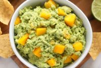 Tropical Mango Guacamole with Lime and Cilantro