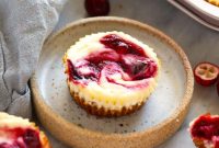 Mini Cranberry Swirl Greek Yogurt Cheesecake Bites Recipe