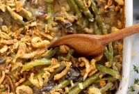 Creamy Vegan Green Bean Casserole with Crispy Onions