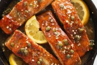 Pan-Seared Salmon Piccata with Lemon Caper Sauce