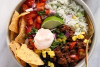 Ground Beef Taco Bowls with Avocado and Lime