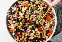 Zesty Three-Bean Salad Recipe with Lemon and Herbs