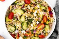 Mediterranean Couscous Salad Recipe with Feta, Olives and Lemon