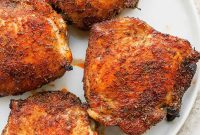 Crispy Garlic Herb Air Fryer Chicken Thighs