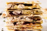 Leftover Thanksgiving Turkey Quesadilla with Cranberry Salsa