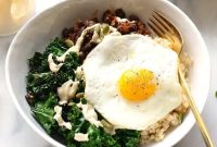 Savory Breakfast Bowls with Eggs, Avocado and Greens