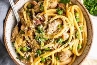 Creamy Chicken Carbonara Recipe with Bacon and Parmesan
