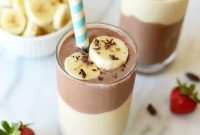 Layered Chocolate Banana Protein Smoothie Recipe