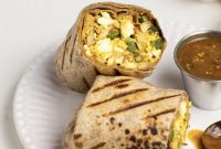 Vegan Jackfruit Machaca and Tofu Scramble Breakfast Burritos