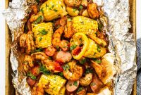 Garlic Butter Grilled Shrimp Foil Packets