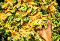 Baked Broccoli and Cheese Orzo Casserole