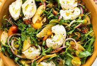 Apple and Burrata Salad with Honey Lemon Vinaigrette