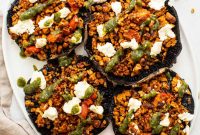 Garlic Herb Stuffed Portobello Mushrooms Recipe
