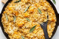 Creamy Butternut Squash Risotto Recipe with Sage and Parmesan