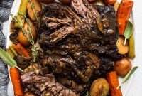 Oven Braised Classic Pot Roast with Red Wine and Root Vegetables