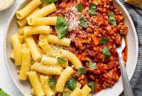Ground Chicken Bolognese Sauce for Pasta