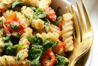 Creamy Cashew Pasta with Tomatoes and Kale