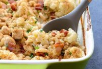 Creamy Cauliflower Chicken Mac and Cheese Bake