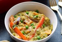Baked Sweet Potato Green Curry Quinoa Casserole