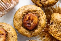 Bananas Foster Muffins with Rum Caramel Glaze
