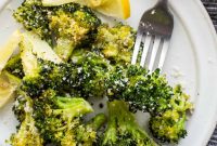 Crispy Oven Roasted Broccoli with Garlic and Parmesan