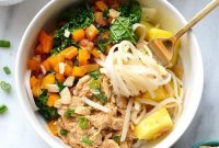 Hawaiian Chicken Noodle Bowls with Pineapple and Teriyaki