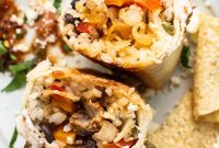 Chicken Fajita Burrito Recipe with Peppers and Onions