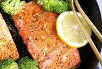 Oven-Baked Lemon Pepper Salmon Recipe with Crispy Skin