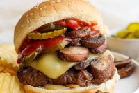 Grilled Mushroom Swiss Burger Recipe