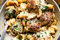 Tuscan Chicken Meatballs in Creamy Sun Dried Tomato Sauce