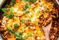 One-Pan Chicken Enchilada Skillet Recipe