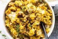 Butternut Squash Quinoa Casserole with Chicken Sausage
