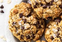 Chewy Flourless Ranger Cookies with Chocolate and Oats