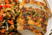 One-Pan Roasted Pork Tenderloin with Mushroom Stuffing Recipe