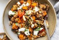 Roasted Sweet Potato and Mushroom Grain Bowl Recipe