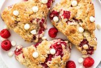 Flaky White Chocolate Raspberry Scones Recipe