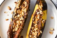 Air Fryer Banana Split with Caramel and Toasted Nuts