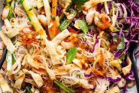 Crisp Vietnamese Spring Roll Salad with Peanut Sauce