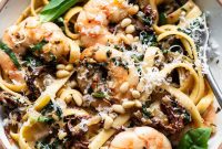 Creamy Tuscan Shrimp Linguine Recipe