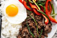 Korean Ground Beef Bowl with Sesame and Garlic