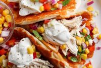 Crispy Chicken Tacos with Cotija Cheese and Lime