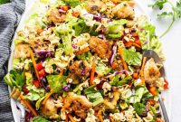Crunchy Chicken Ramen Noodle Salad with Sesame Ginger Dressing
