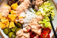 Loaded Cheeseburger Bowl Recipe: Ground Beef, Cheddar and Pickles