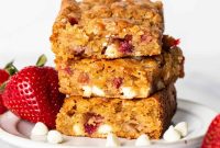 White Chocolate Strawberry Blondies Recipe