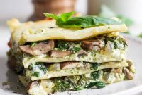 Pesto Lasagna Recipe with Fresh Basil and Mozzarella