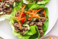 Korean Beef Lettuce Wraps with Gochujang Glaze