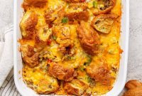 Overnight Croissant and Egg Breakfast Casserole